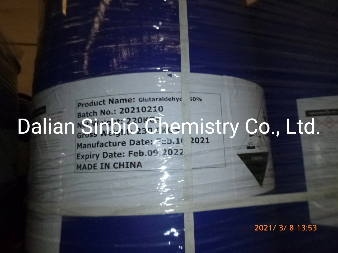 Oil Field Bactericide 50% Colorless Glutaraldehyde for Water Treatment Fungicide