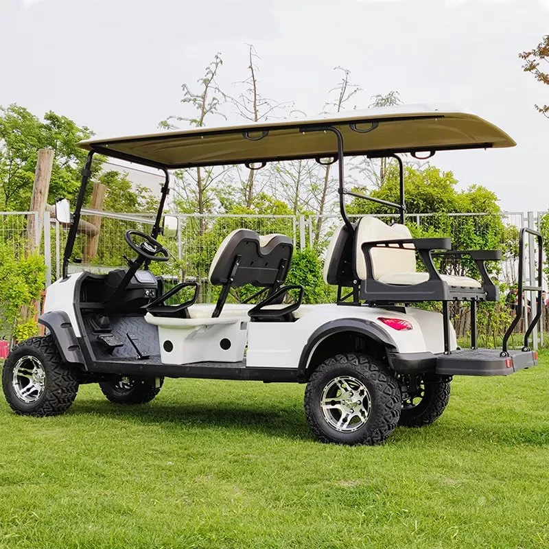 Factory 4+2 Seat Sightseeing Bus Club Cart Electric Golf Buggy Hunting Car with Touch Screen Multi-Media Player Backup Camera