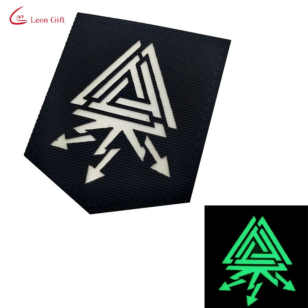 Factory Custom Design Logo Glow-in-The-Dark Nordic Viking Vking Triangle Arrow Morale Arm Badges Velcro Badge Military Police Embroiedred Patches