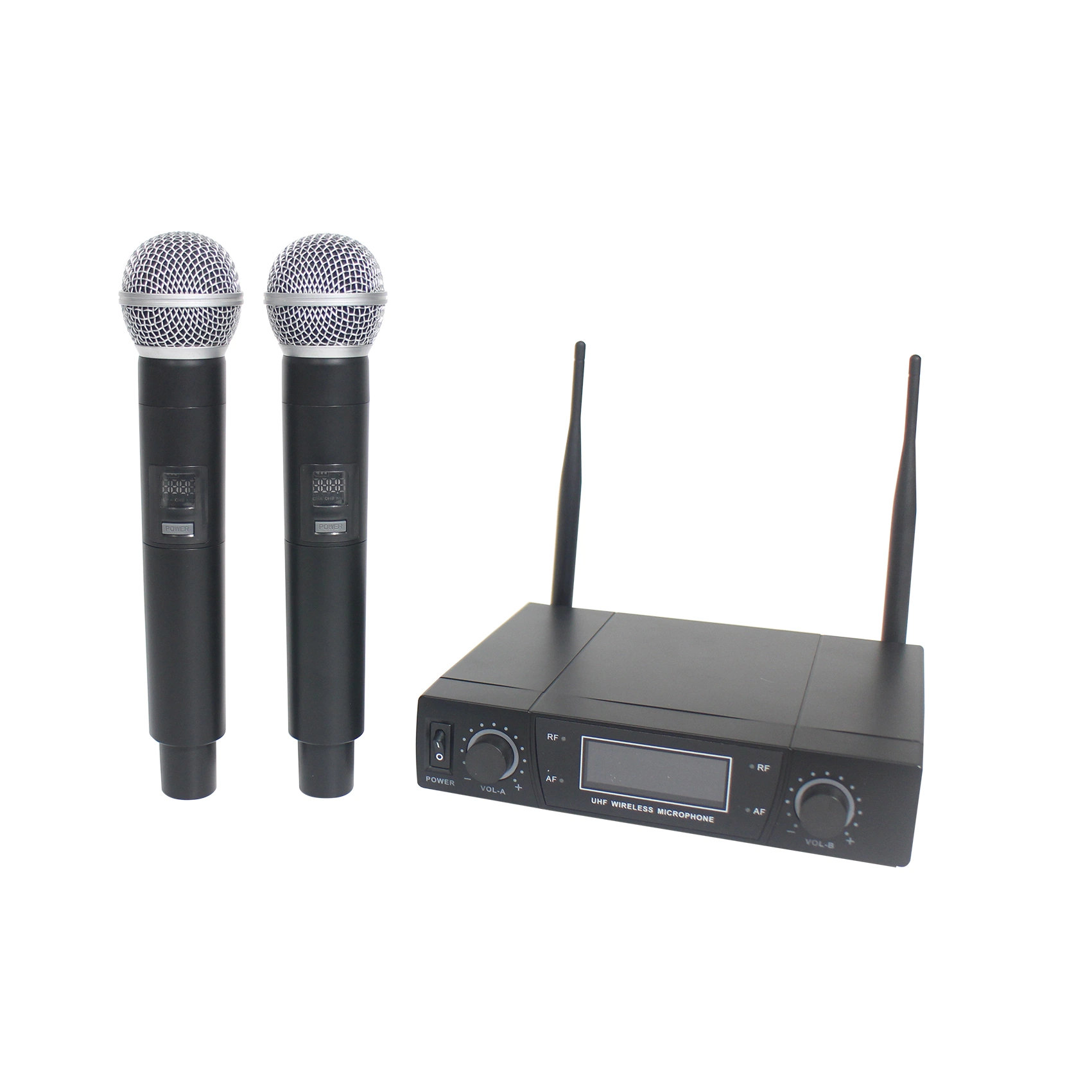 Wm-88u Standard UHF with 2 Wireless Microphones Dual Channel Automatic Microphone Sterilizer with Built-in Rechargeable Batteries