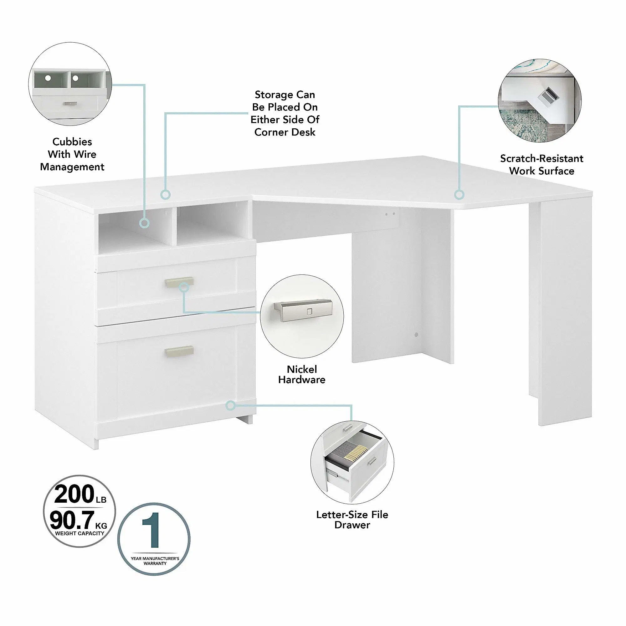 Double-Sided Corner Desk with Storage