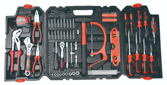 Kit de herramientas de reparación profesional Caja de herramientas manuales para el hogar con Funda de soplado