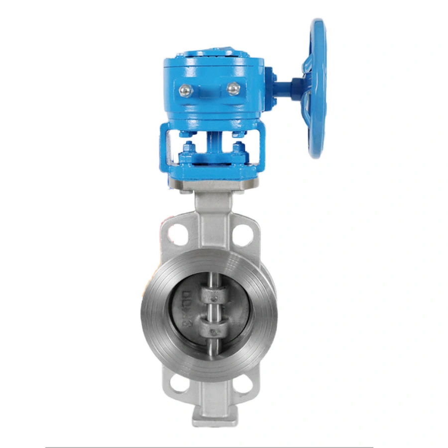 304 Stainless Steel Multi-Level Metal Hard Seal Wafer Butterfly Valvetriple Eccentric Worm Gear Flange Butterfly Valve