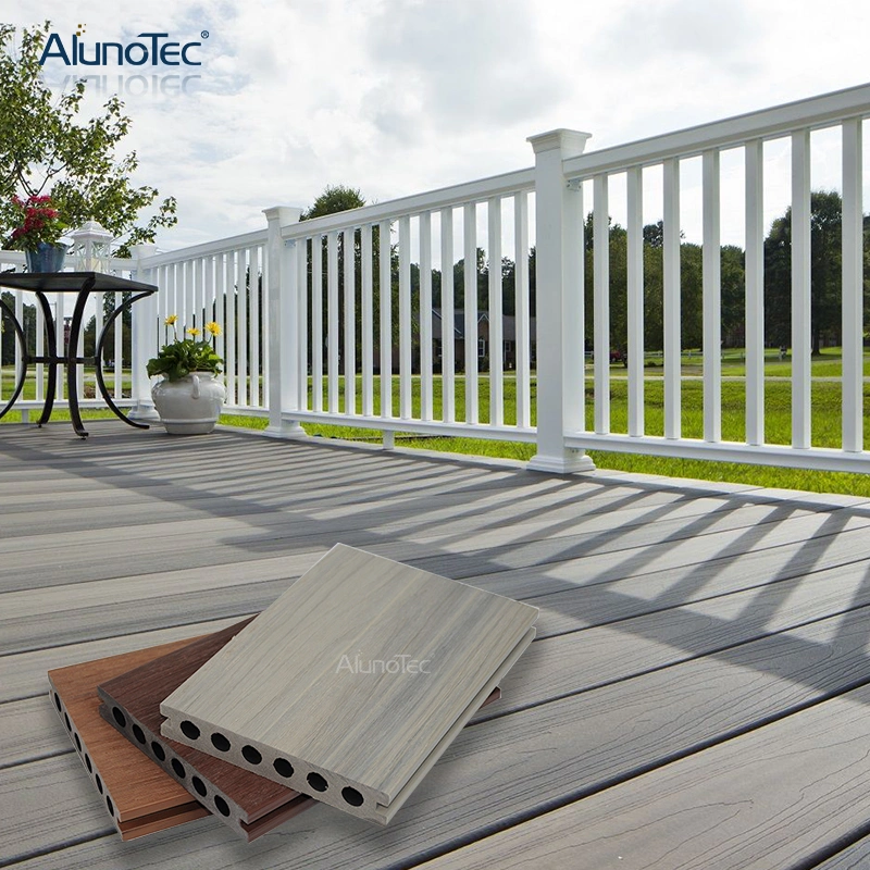 AlunoTec Modern Wood Composite Outdoor Pergola Engineered Decking Hollow China Extruded Decking WPC Flooring