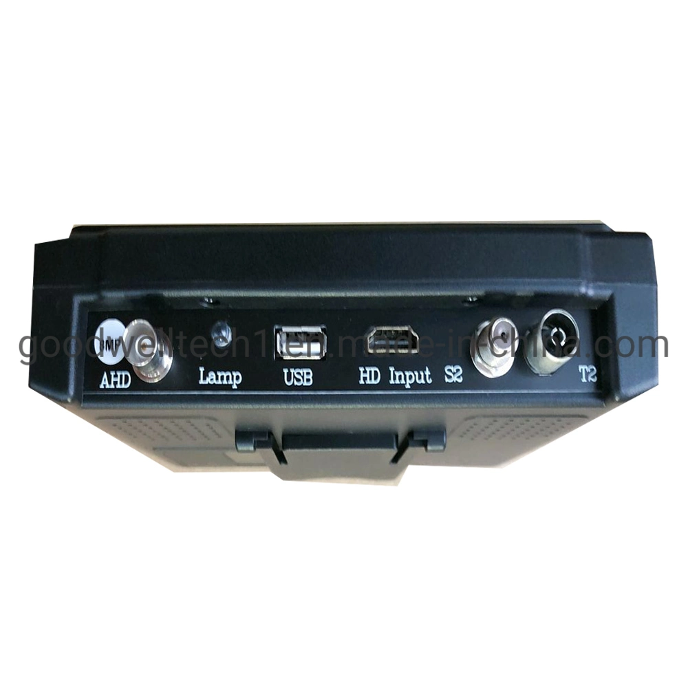 De entrada de alimentación DC13,5 V Digital portátil de 7 pulgadas soporte receptor de satélite DVB-S/S2, MP4 Hevc (H. 265) AVS AVS/+