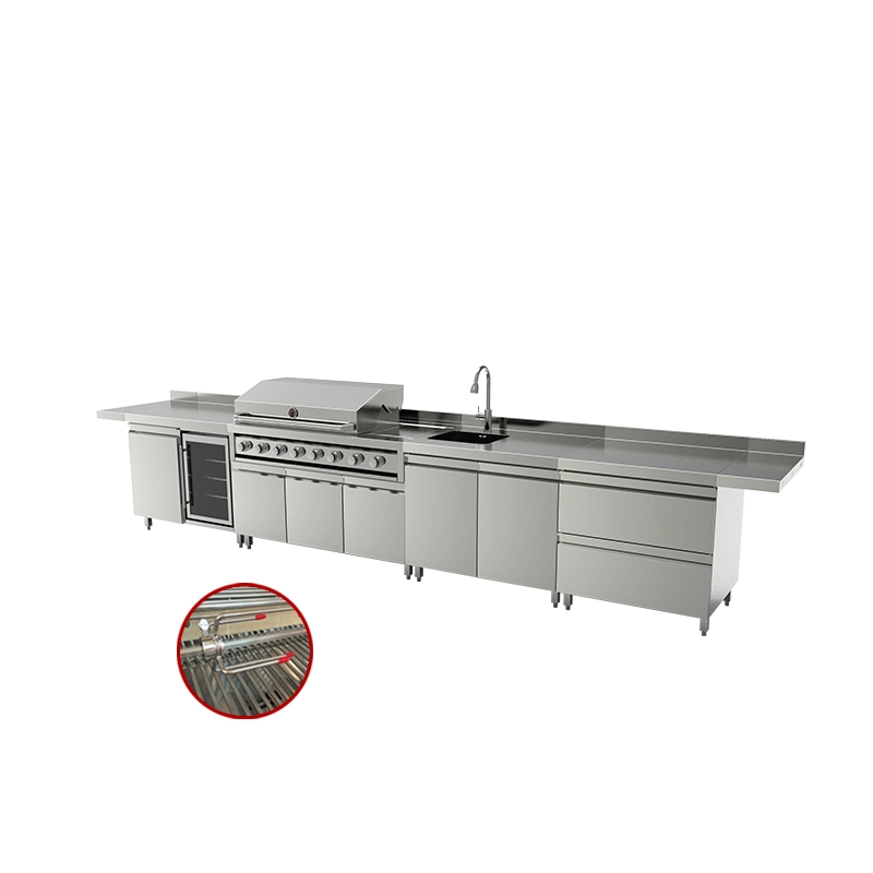 Nouveau design en acier inoxydable à gaz ménagers grill Cuisine extérieure Cabinet de l'île