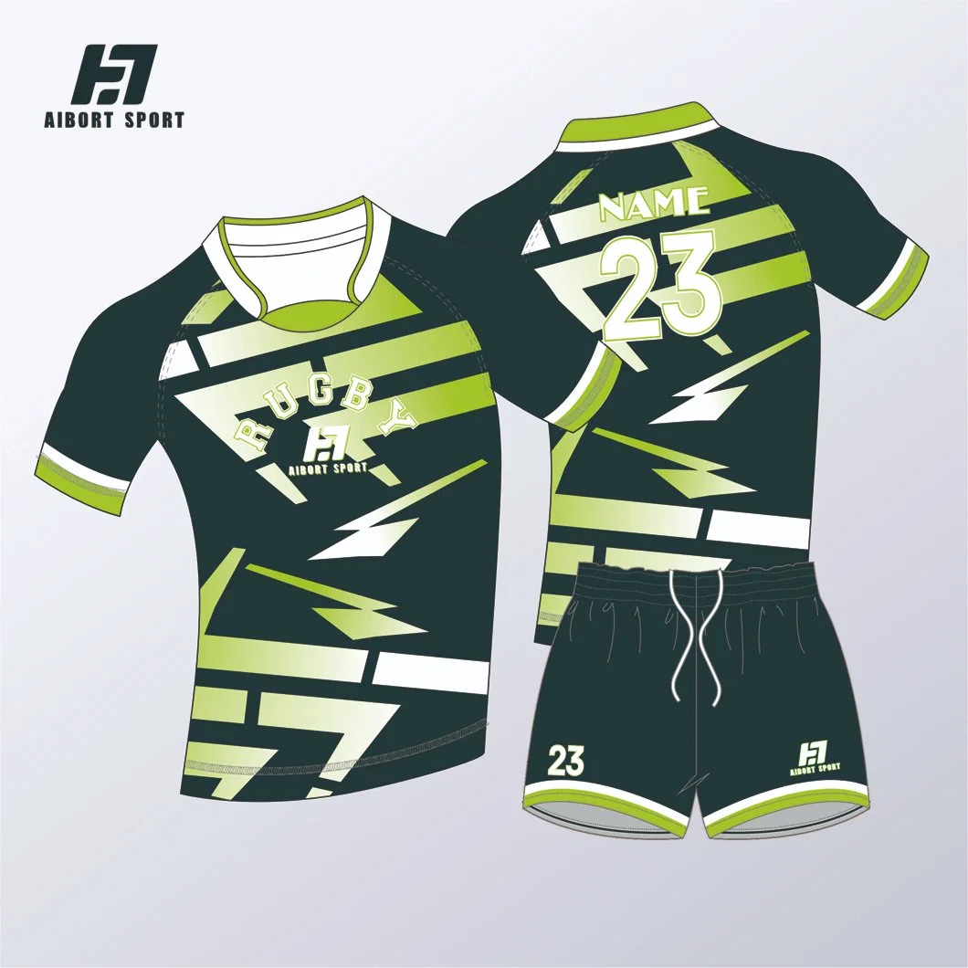 Aibort Custom Made Supreme Quality Rugby Football Wear Full Sublimation Rugby Jersey Shirts Shorts Socks Full Set Rugby Uniform