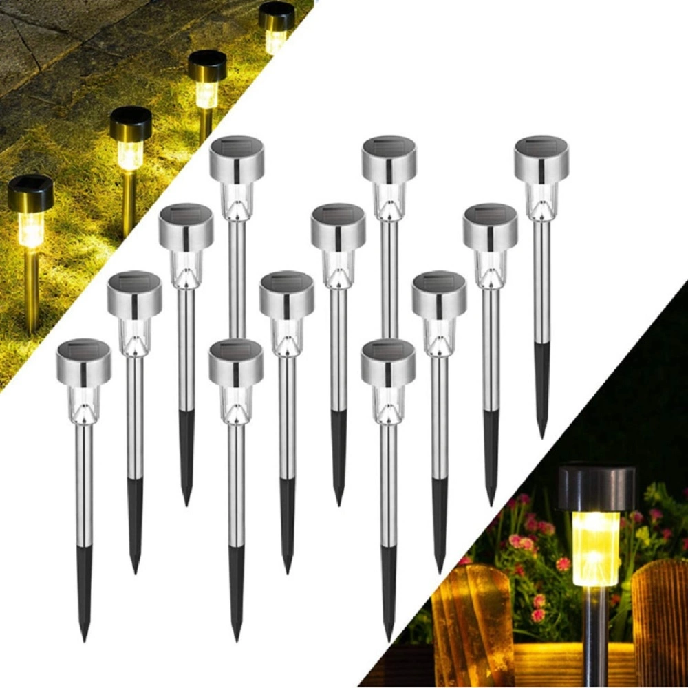 Landscape Light Black 10 Pack Solar Path Light LED for Yard Pathway Lawn Wyz17911