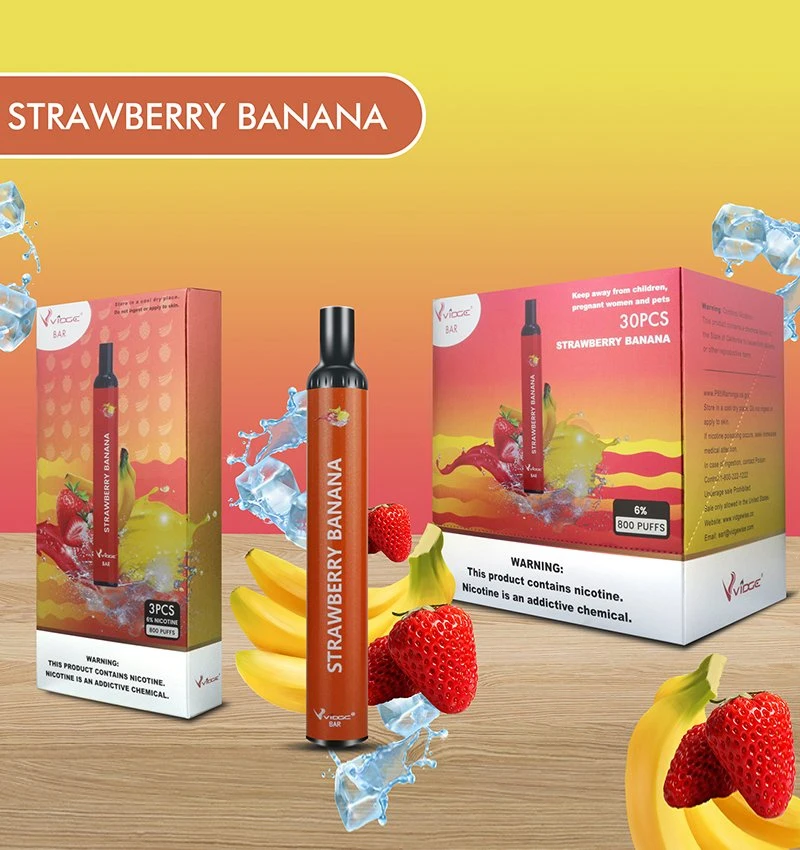 Electronic Cigarette New Design Vidges Bar 800 Puffs Disposable/Chargeable Vape Cbdd Cartridge