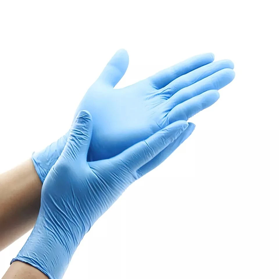 100 piezas Guantes desechables de nitrilo Guantes azules de nitrilo Thin Home Uso de cocina sólida