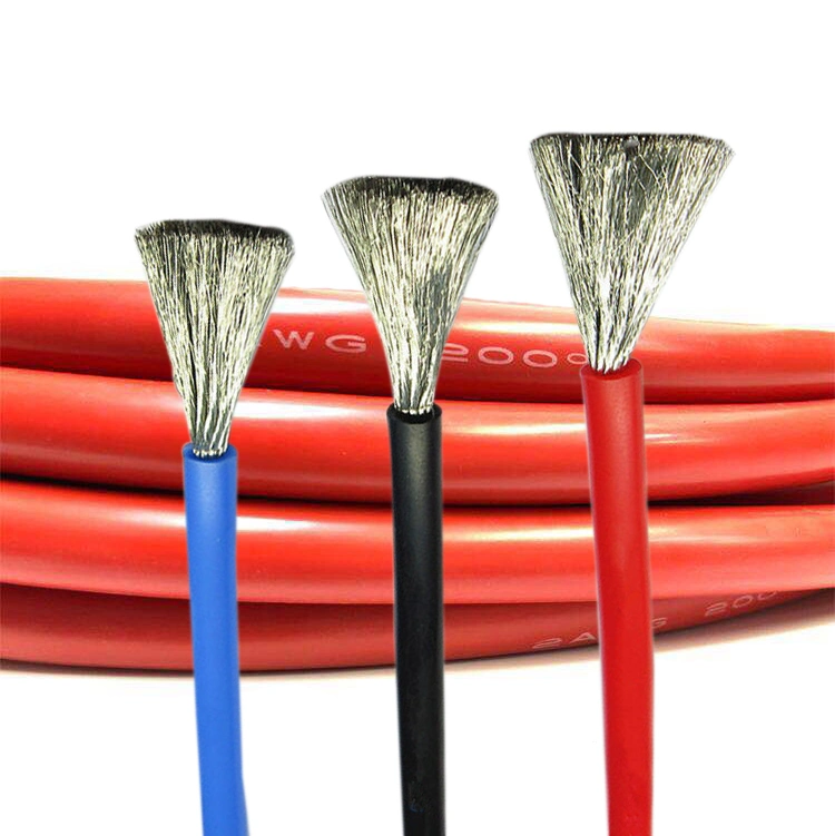 High Temperature Cable Silicone Coated Wire Low Voltage Flexible 8AWG 10 12 14 16 18 20 22 24 AWG Silicon Cable