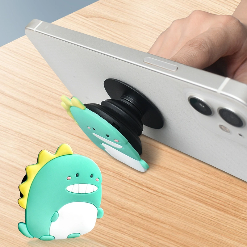 2023 Custom Design Logo PVC Cute Cartoon Mobile Phone Holder Fold 3D Silicone Phone Stand Air Phone Grip Accessories Wholesale