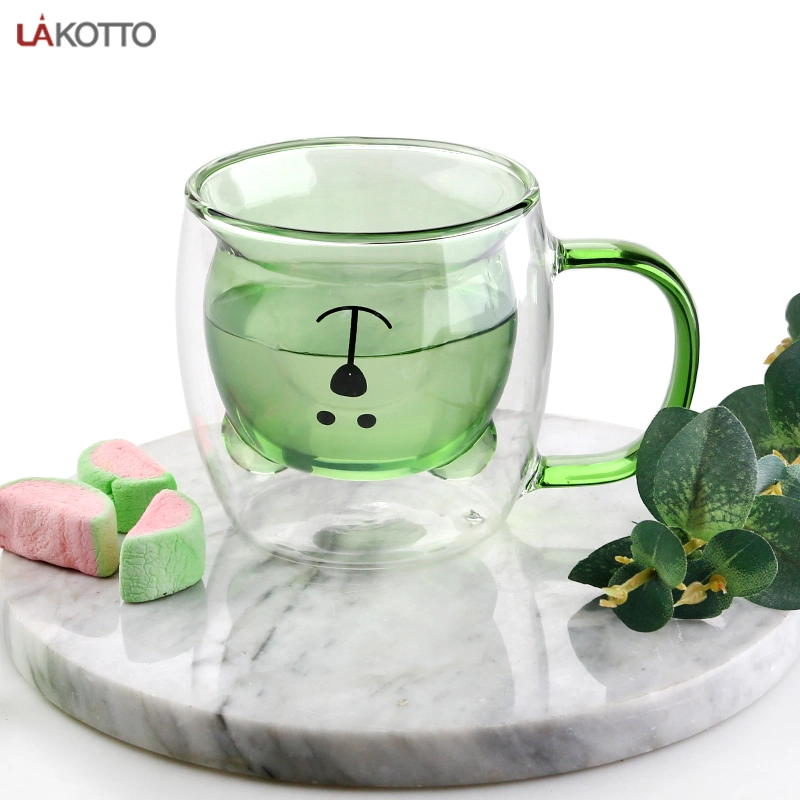 Haute en verre borosilicaté Lakotto double paroi en verre clair tasse de thé à la verrerie