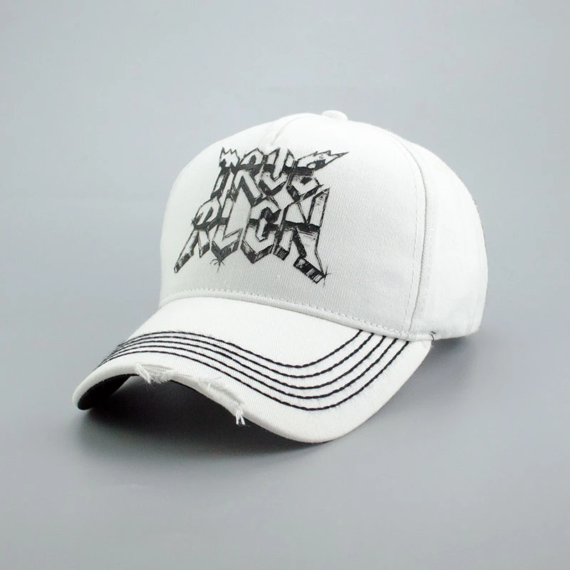 Vintage Cotton Baseball Cap with Printing and Mesh Back 6 Panel Fashion Sports Trucker Hat