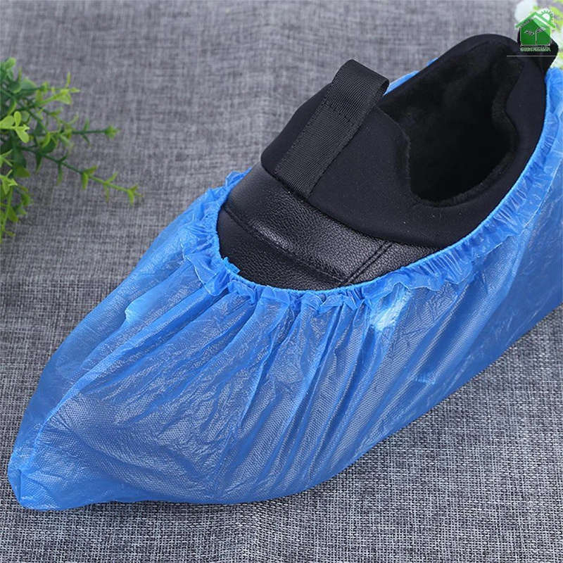 Thicken Dustproof PE Plastic Non Slip Safety Shoe Boot Blue Cover