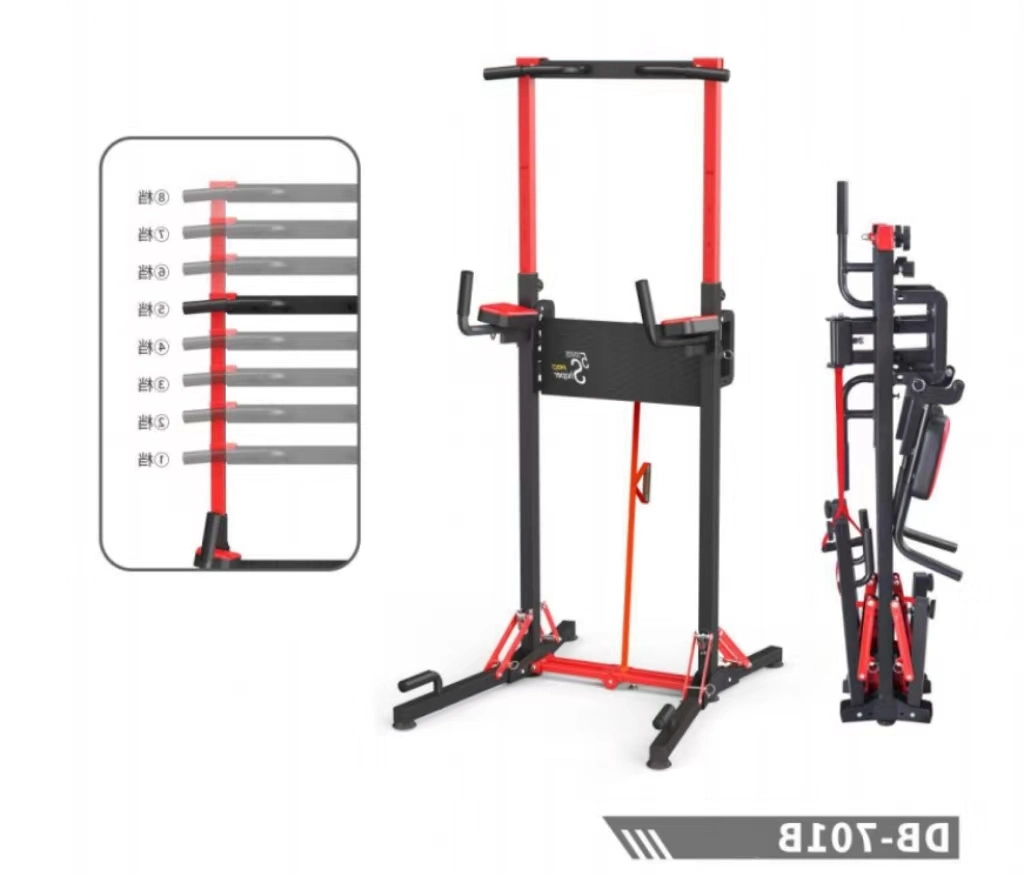 Fully Foldable Free Standing Pull up Bar Stand Sturdy Power Tower Adjustable Indoor Home Gym Strength Training Exercise Machine Sports Equipment