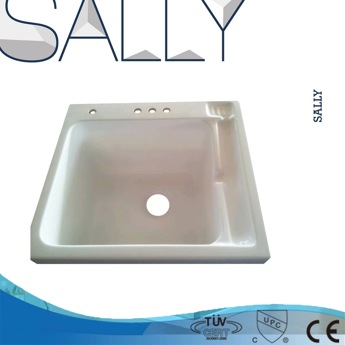 Sally White Acrylic 22.2X24.4X12" Cupc Laundry Cabinet Washing Basin Laundry Vanity Sink