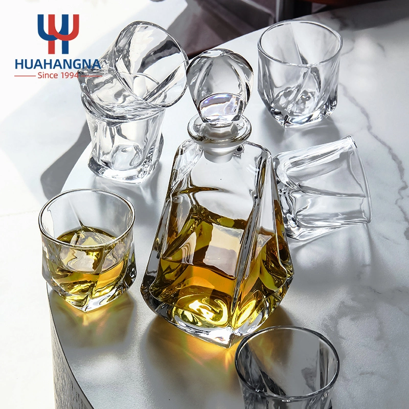 7-Piece 800ml European-Style Lead Free Wine Dispenser Liquor Whiskey Decanter and Glass Set for Alcohol Bourbon Whisky