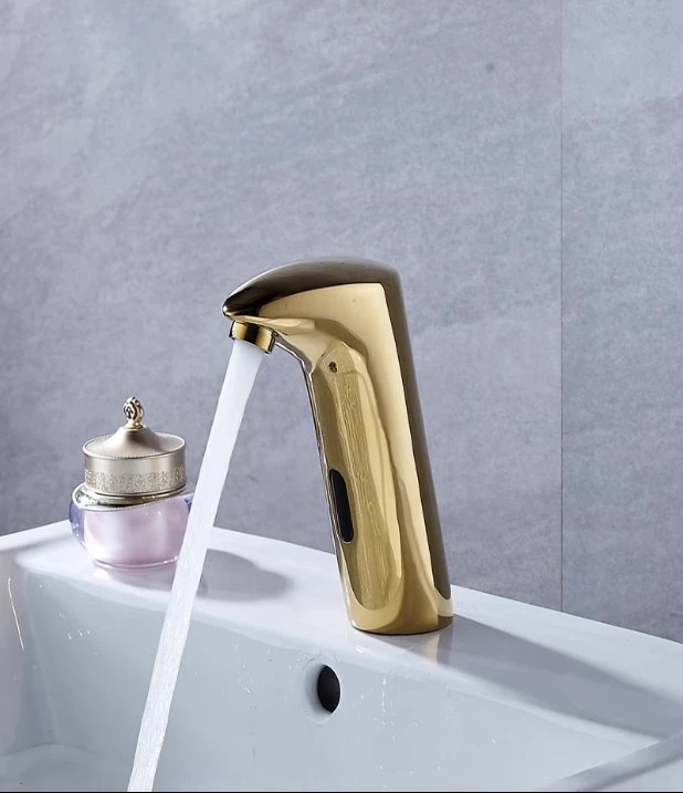 New Design Gold Automatic Non-Conact Electric Sensor Sink Faucet Infrared Water Faucet