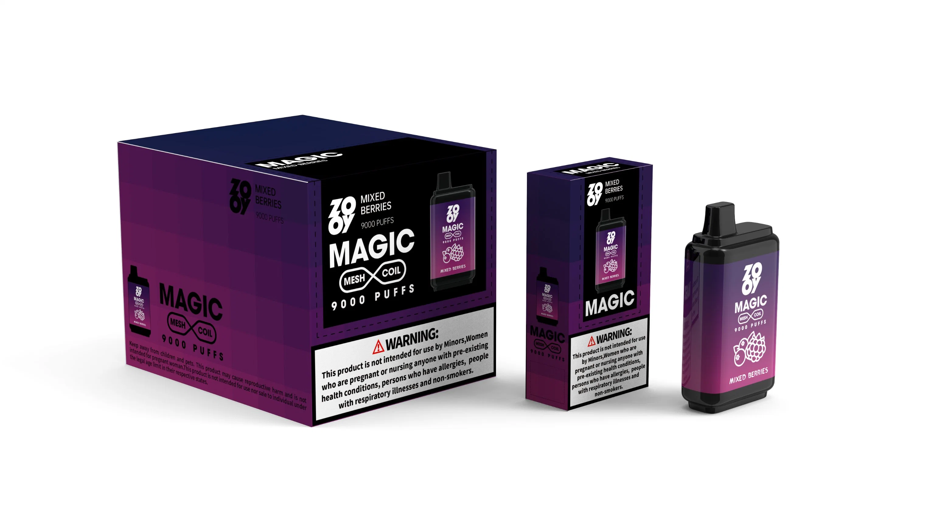 Zooy Magic 9000 أطواق E السجائر التي يمكن التخلص منها نفخة Vape 9K حفّارات محشوة مسبقًا من حشوة خردفات خردلز Randm Tornado Crystal vaporizer 0% 2% 5%