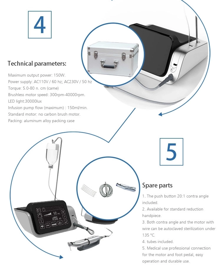 Touchscreen Dental Implant Equipment Motor mit LED-Handstück