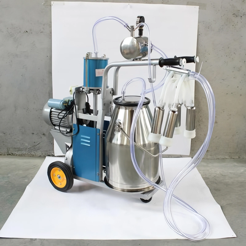 2023 Electric Vacuum Pump Mobile Goat Milking Machine Cow Milking Machine Poultry Farm Equipment