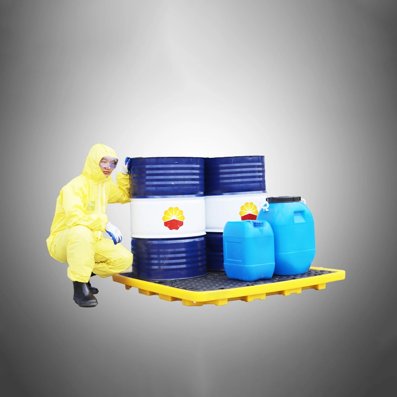 Good Quality Factory Price Anti-Leakage 2 Drum Oil Spill Containment Pallet with Drain for Waster Oil Storage