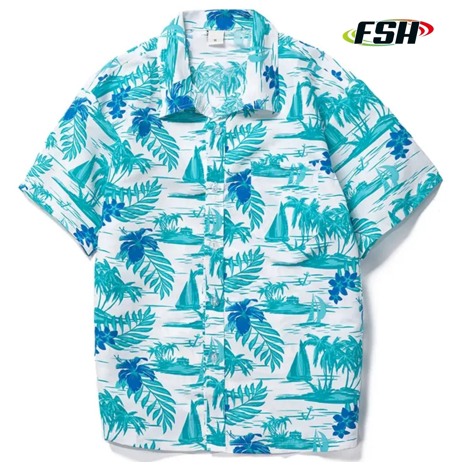 Wholesale/Supplier Custom Printed Beach Holiday Quick Dry Polyester Button Down Hawaiian Shirt