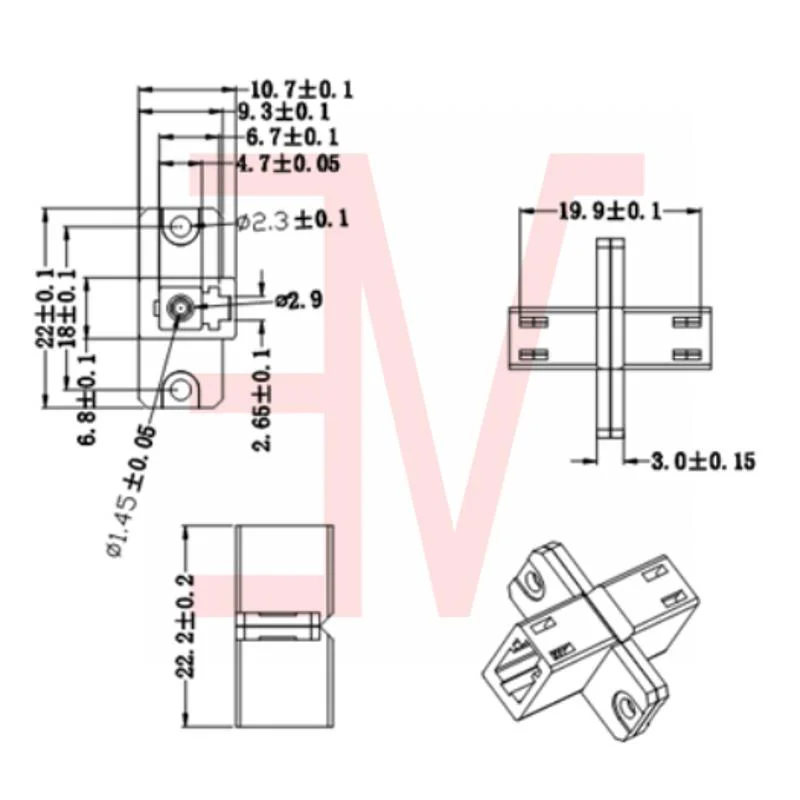 LC/PC to LC/PC Single Core Sc Type Flange Fiber Optical Adapter