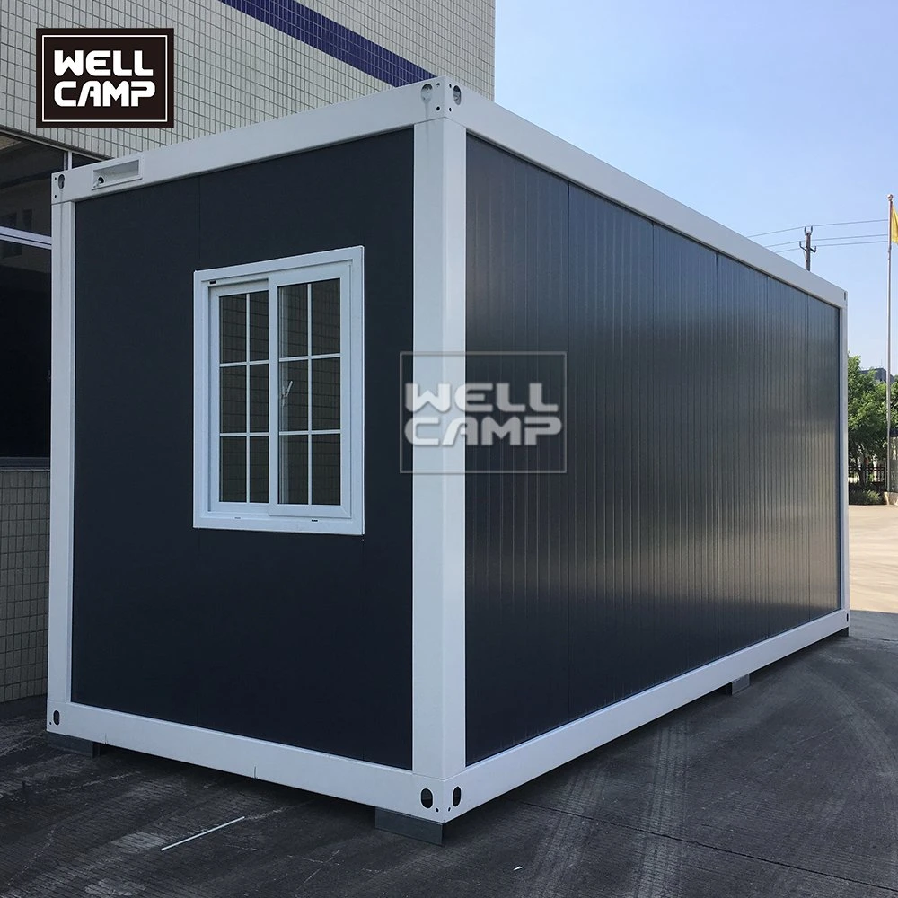 Techo completado personalizada 20ft pequeña casa de material ignífugo paquete plano complejo de contenedores