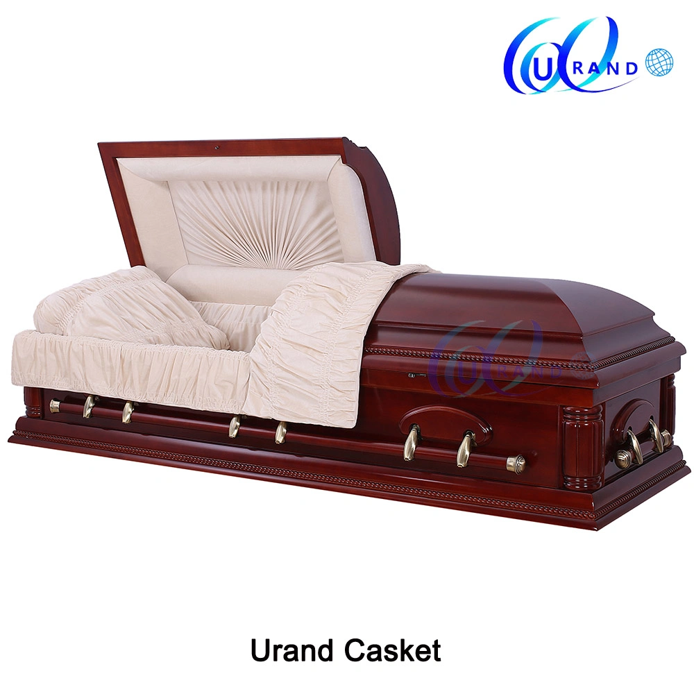 Unique Design Special Handles High Gloss Wooden Casket