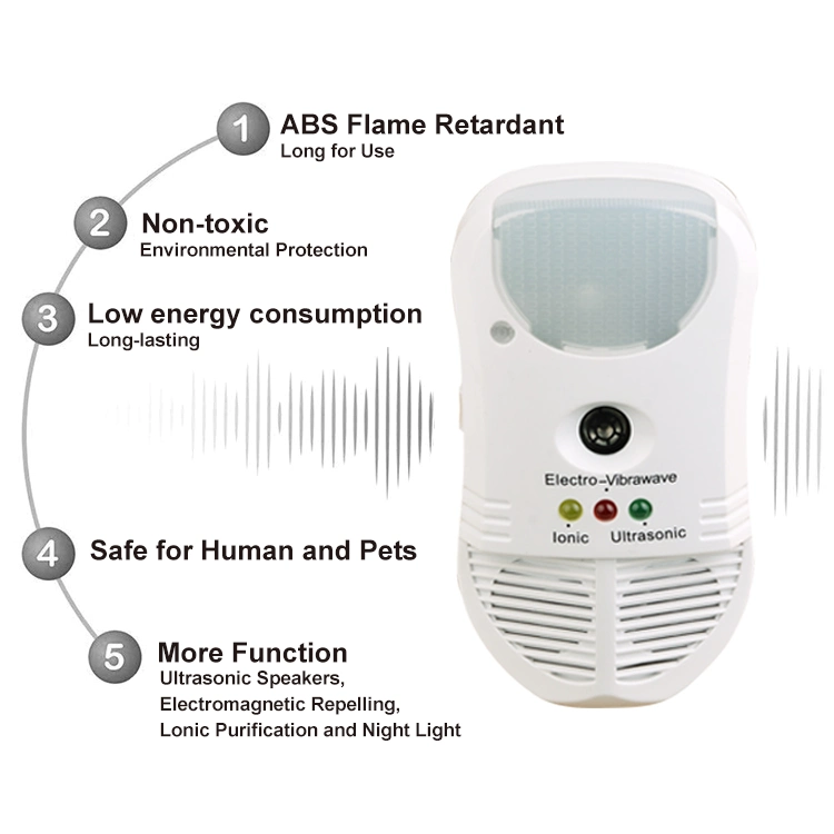 Dispositif de Lutte antiparasitaire Lutte antiparasitaire à ultrasons insectifuge Repeller ionique électromagnétique de purification pour Fly Spide ant