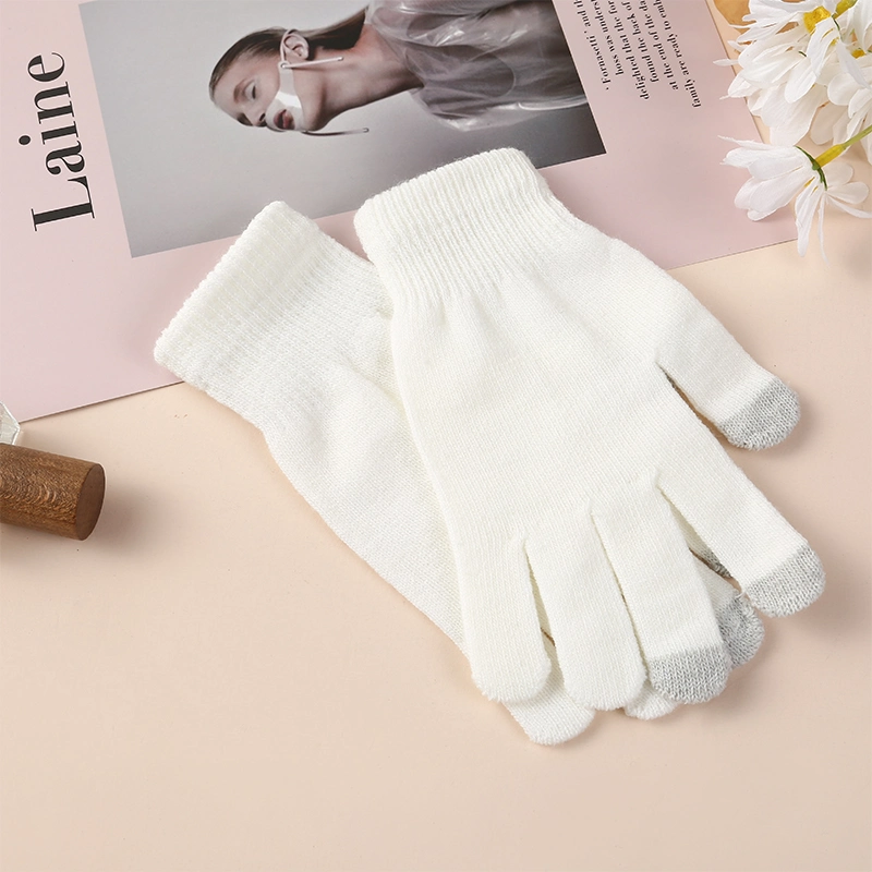 Full Fingers Outdoor Sports Custom Winter Knitted Cycling Acrylic Gloves