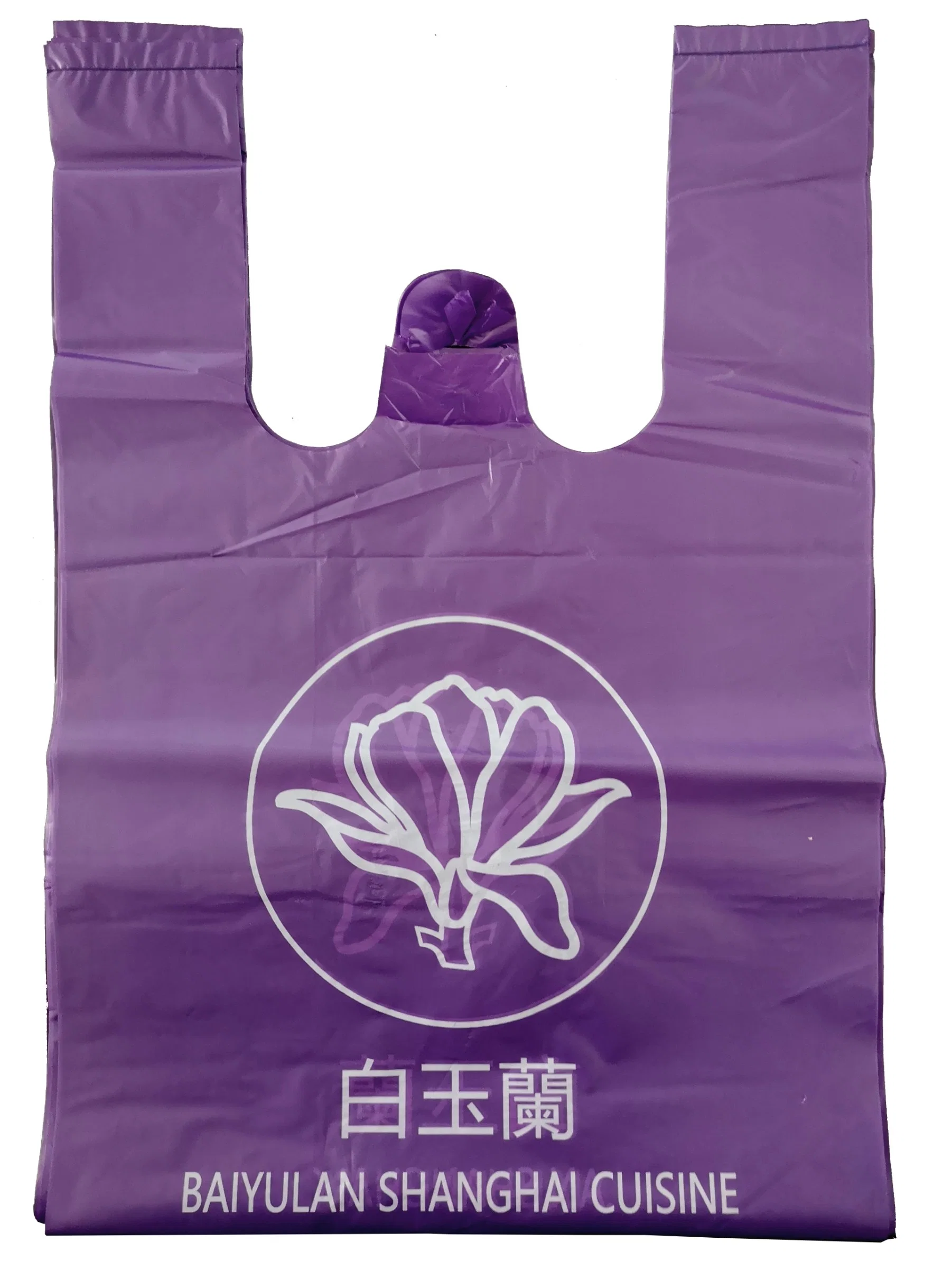 Colete personalizado Embalagem de plástico no PE T-shirt efectuar compras de supermercado Bag