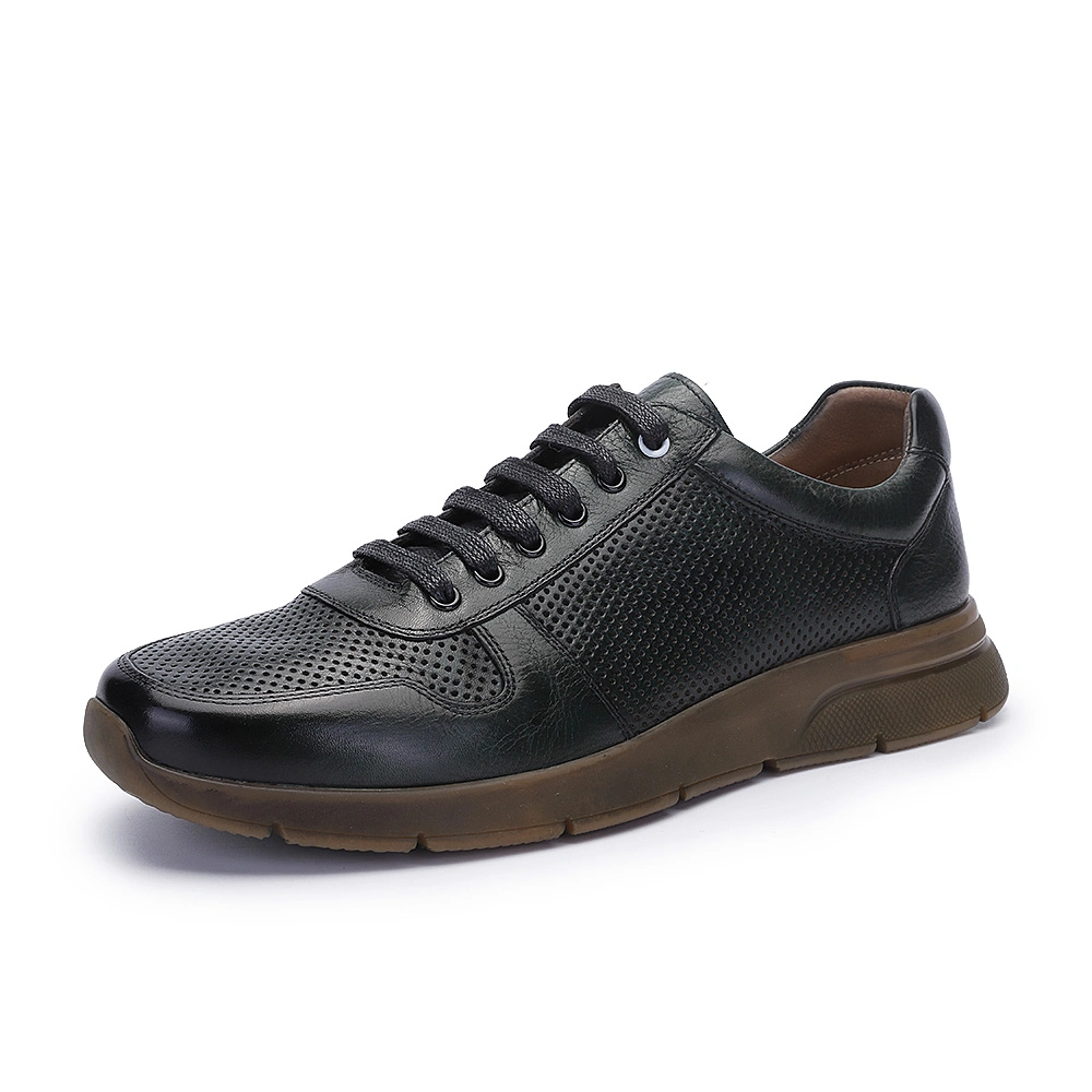 Handmade Lace-up Genuine Leather Rubber Sole Man Sports Shoes