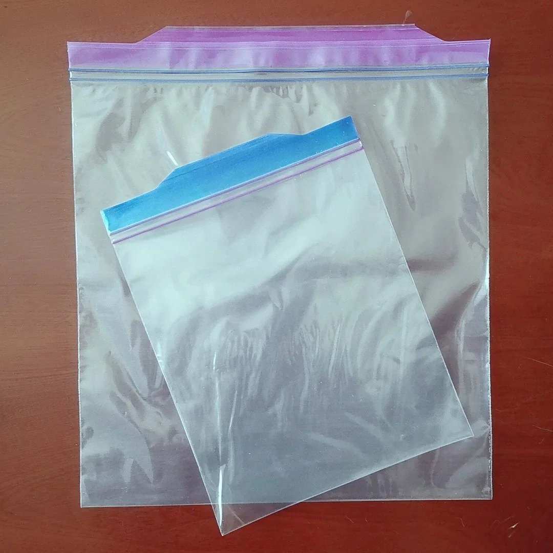 Bolsa de plástico de polietileno PE Ziplock Ziplock claro doble cremallera Reclosable / Bolsa de cierre de cremallera doble PE bolsa con cierre zip