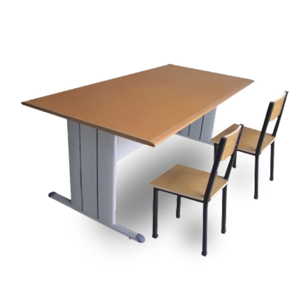 Used School Furniture Type Cheap Study Table and Chair Set with Plywood Surface for School Library