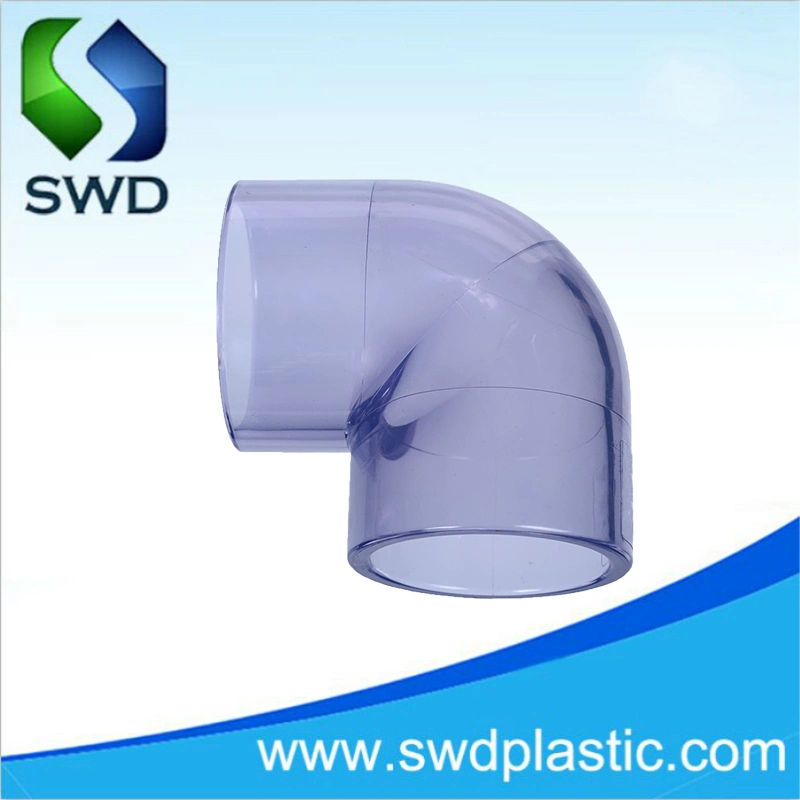 Transparent PVC Pipe Fitting Clear 90 Degree PVC Elbow