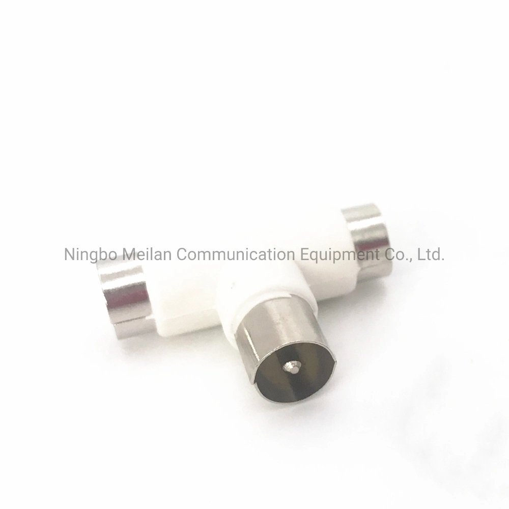 Divisor de tipo T El conector hembra de 3 vías con dos enchufe hembra conector coaxial RF