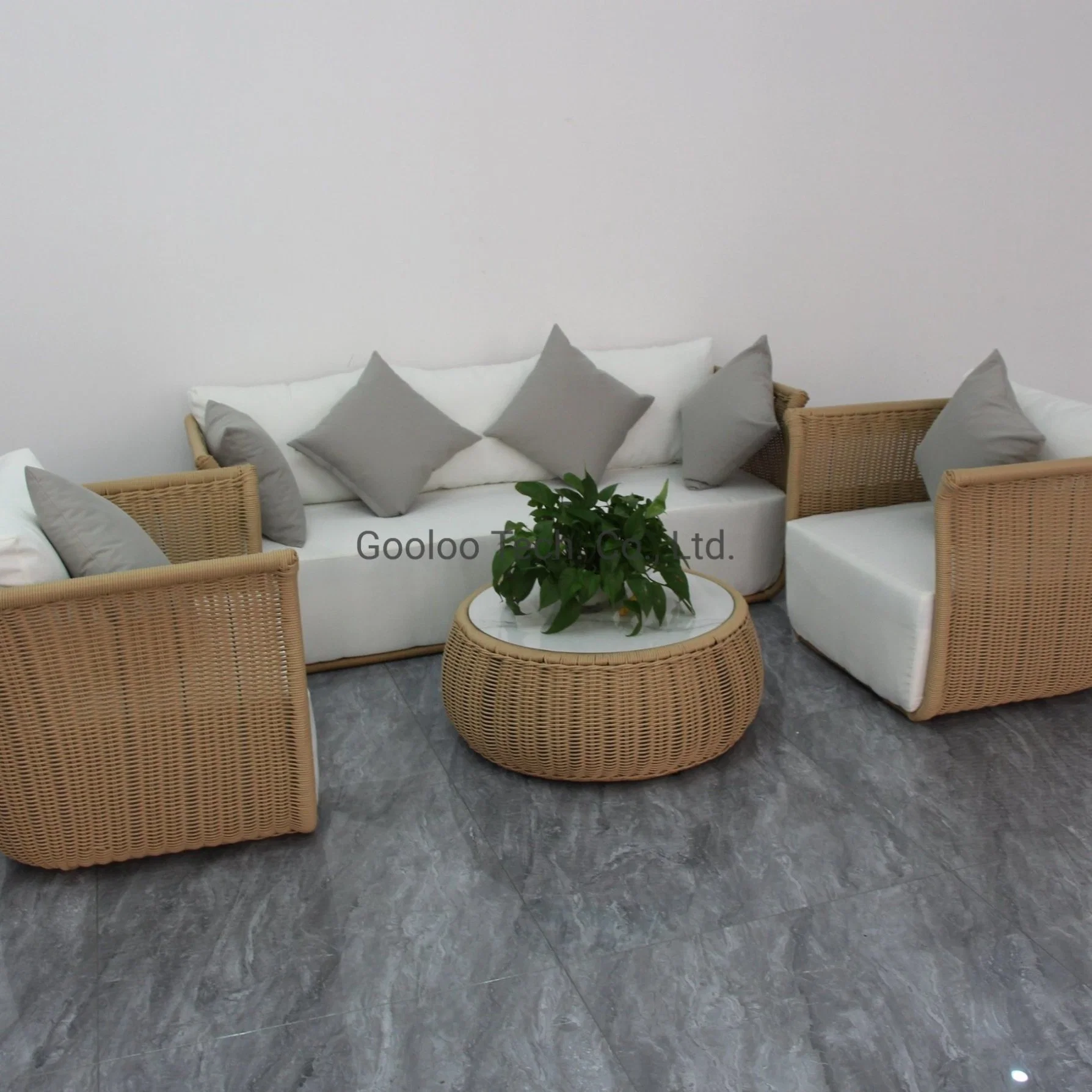 Conjunto de Sofá Exterior New Arrival Leisure Rattan Wicker Combination