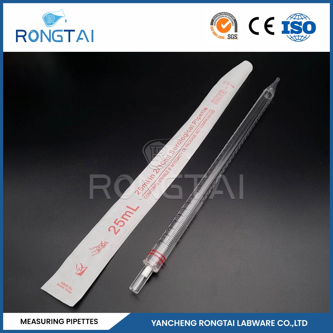 Rongtai Chemistry Lab Glassware Suppliers Glass a Graduated Measuring Pipette China 7 Ml Pipette