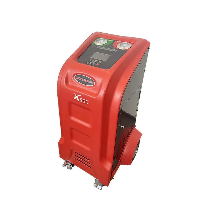 Red Auto Air Conditioner Gas R134A Refrigerant Recovery and Flushing Machine