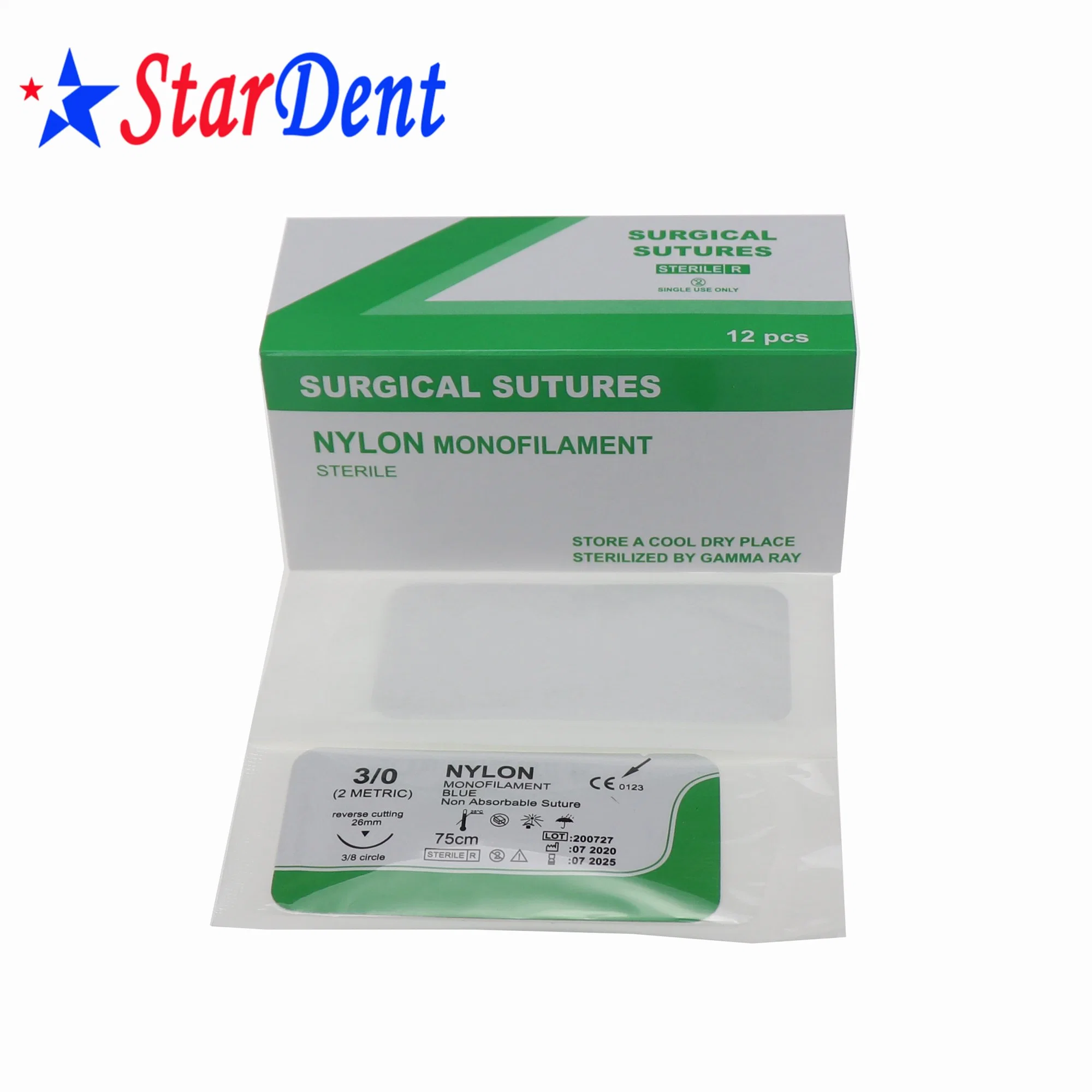 Dental Medical Disposable Sterile Single Use Nylon Monofilament Surgical Sutures