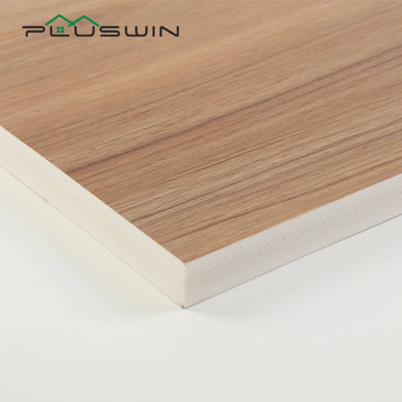 Hoja de madera contrachapada de PVC de 15mm de espuma de PVC laminado junta