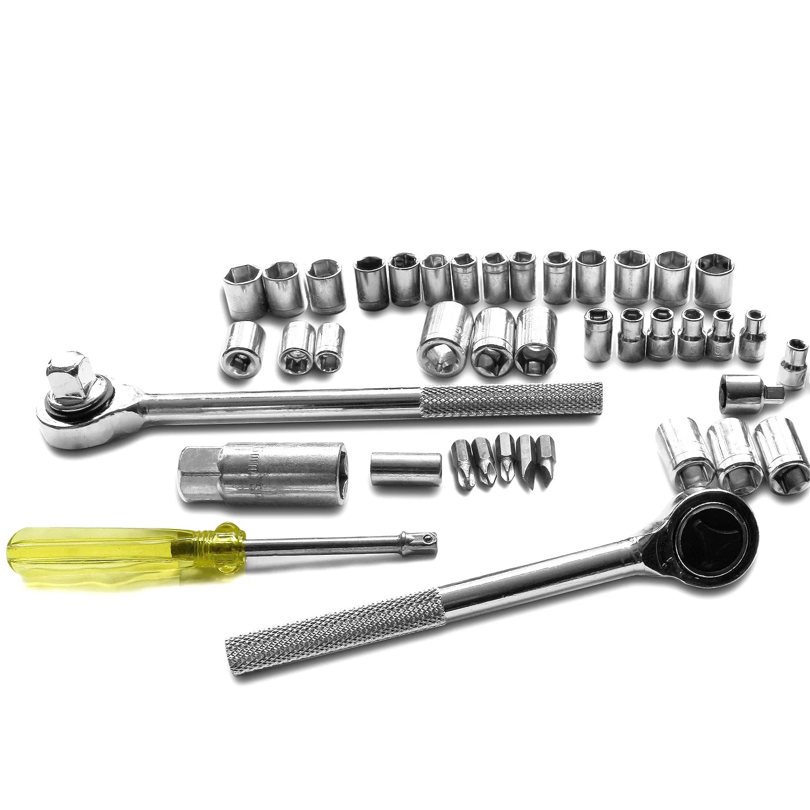 52pcs Jeu d'outils à main professionnel 1/4"&amp;3/8"&amp;1/2 " combinaison jeu de douilles d'entraînement