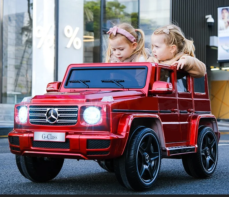 Banco em pele de alta qualidade para criança, carro de brincar, 4WD, Mini Electric Carro com LED frontal e traseiro