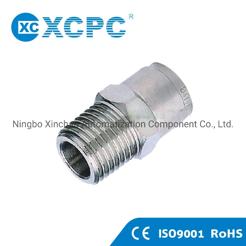 Xcpc Pneumatic Manufacturer China OEM Supplier BSPP Thread Speed Controller Metal Push-in Quick Connector Fittings with O Ring