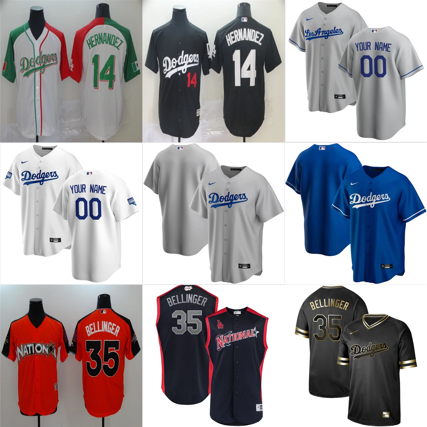 Оптом ML-бейсбол Jerseys Los Angeles Dodgers рубашки Одежда Спорт Одежда