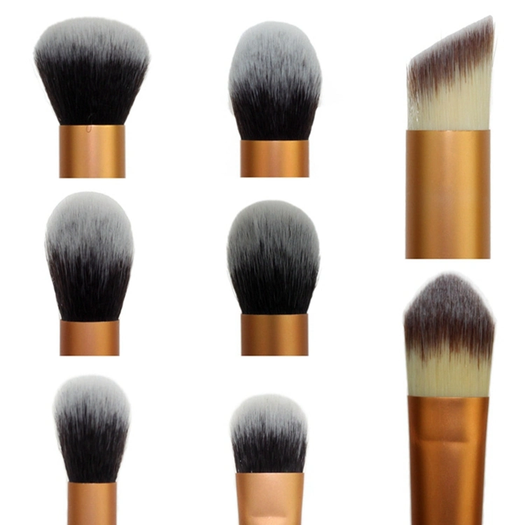 Nueva llegada 8pcs mango negro oro férula populares más populares de etiqueta privada de nuevo contorno de la herramienta pincel de maquillaje maquillaje Juego de cepillos