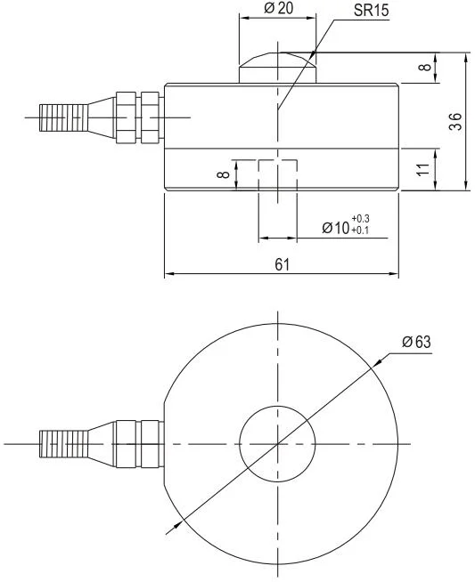 Disk Type OIML Low Profile Analog Type 4-Wire Laser Welded Alloy Steel Load Cell Used in Axle Wheel Identify Unit